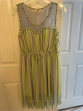 Ya Los Angeles vintage sleeveless dress Sz L * fits as M ! EUC,multicolor, hi-lo
